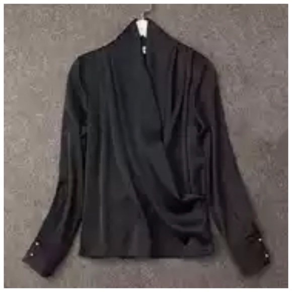 Silky Draping Blouse Top - Picture 7 of 8